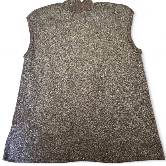 Coldwater Creek Silk Metallic Brown Turtleneck Sweater - Picture 3 of 4